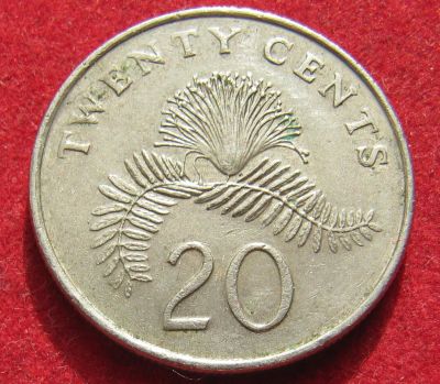 Лот: 18886135. Фото: 1. Сингапур 20 центов, 1997 г. Остальные страны