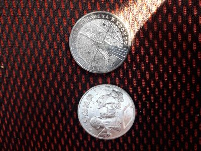 Лот: 17871398. Фото: 1. 25 рублей умка и космос. Россия после 1991 года