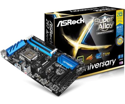 Лот: 12440376. Фото: 1. ASRock z97 anniversary + процессор... Материнские платы
