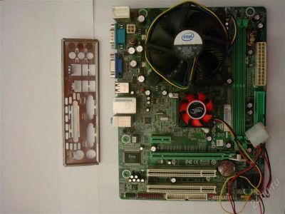 Лот: 1587540. Фото: 1. мат. плата + проц intel e1200... Материнские платы