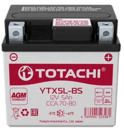 Лот: 21766438. Фото: 1. Аккумулятор Totachi CMF YTX5L-BS... Аккумуляторы