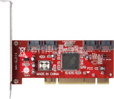 Лот: 5473736. Фото: 1. Контроллер PCI SATA 4-port +RAID... Платы расширения, контроллеры, доп. порты