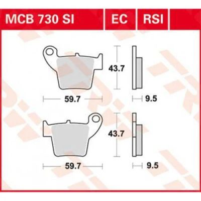 Лот: 11126592. Фото: 1. Тормозные колодки TRW MCB730si... Запчасти