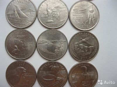 Лот: 8223143. Фото: 1. Квотеры c видом различных штатов. Америка
