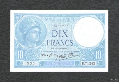Лот: 17312787. Фото: 1. 10 франков 1939 года. Франция... Европа