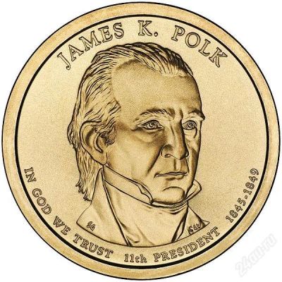 Лот: 143434. Фото: 1. 1 доллар США 2009 Джеймс Полк... Америка