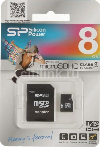 Лот: 6528032. Фото: 1. Карта памяти microSDHC Silicon... Карты памяти
