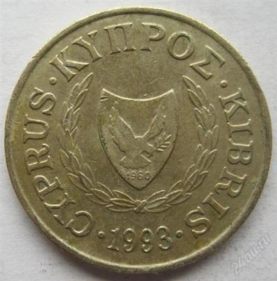 Лот: 1790301. Фото: 1. vz Кипр 5 центов 1993. Европа