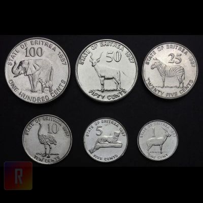 Лот: 9910165. Фото: 1. Эритрея набор 6 монет 1997 год... Африка