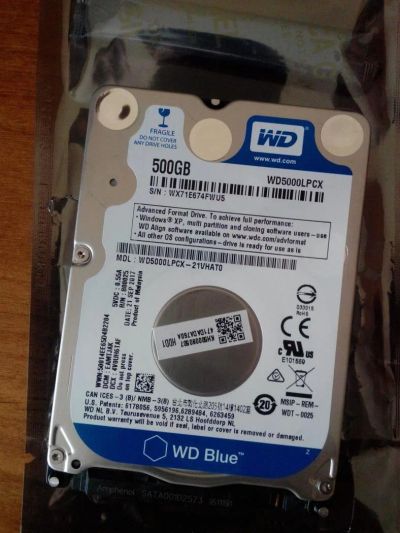 Лот: 11085104. Фото: 1. Жесткий диск WD Blue Mobile WD5000LPCX... Жёсткие диски (HDD)