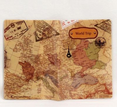 Лот: 7845683. Фото: 1. Обложка для паспорта карта мира. Обложки для документов