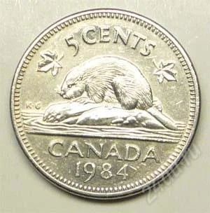 Лот: 1569088. Фото: 1. Канада. 5 цент 1984г. Америка