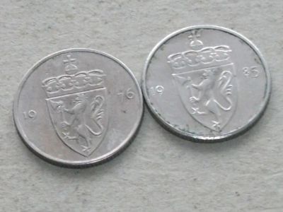 Лот: 19901576. Фото: 1. Монета 50 эре Норвегия 1985 герб... Европа