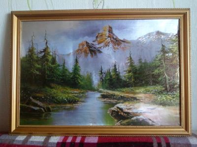 Лот: 9440712. Фото: 1. Картина "На реке". Картины, гравюры