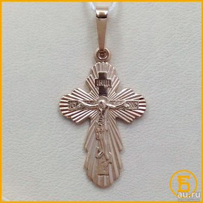 Лот: 9284889. Фото: 1. Золотое крест 585-й пробы. Вес... Кулоны, подвески