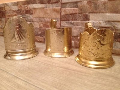 Лот: 6426145. Фото: 1. Подстаканники СССР 3шт разные... Другое (антиквариат)