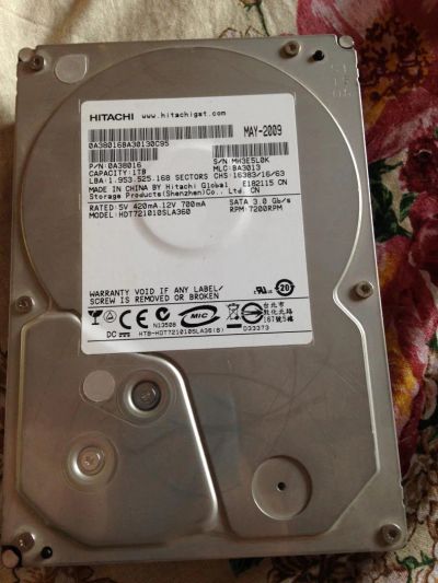 Лот: 5021308. Фото: 1. hdd (жесткий диск) hitachi 1000gb... Жёсткие диски (HDD)