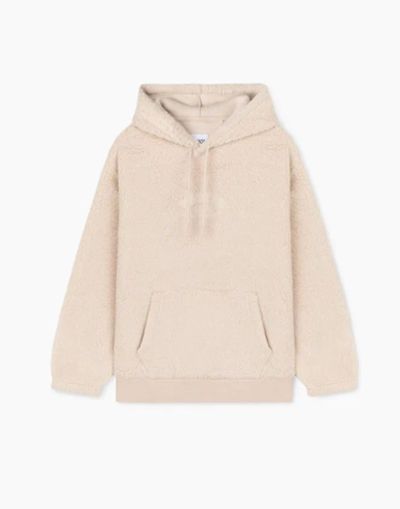 Лот: 24068304. Фото: 1. Светло-бежевое худи oversize из... Свитера, худи, толстовки