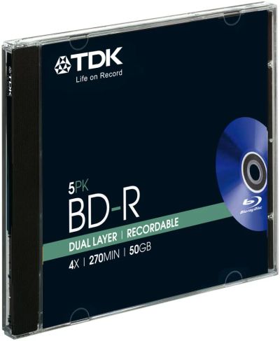 Лот: 8712157. Фото: 1. Двухслойный BD-R TDK 50GB. CD, DVD, BluRay