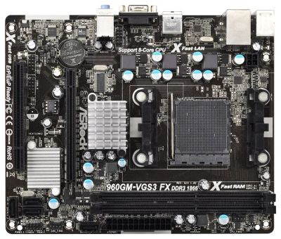 Лот: 3884621. Фото: 1. ASRock 960GM-VGS3 FX (Socket AM3... Материнские платы