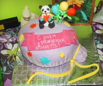 Лот: 3476632. Фото: 1. Торт Панда на воздушном шаре. Торты, пирожные