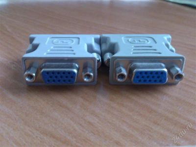 Лот: 2420411. Фото: 1. Переходники VGA/DVI-I 2 шт. Шлейфы, кабели, переходники