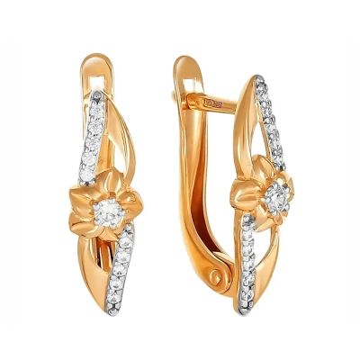 Лот: 23878053. Фото: 1. Серьги TALANT из золота с фианитами. Серьги, каффы