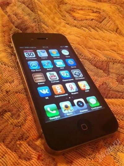 Лот: 2312280. Фото: 1. iPhone 4, 8Gb, black. В отличном... Смартфоны