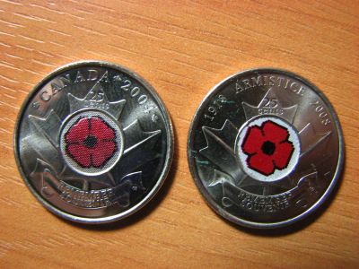 Лот: 3499912. Фото: 1. Канада 2 монеты: 25 центов 2004... Америка