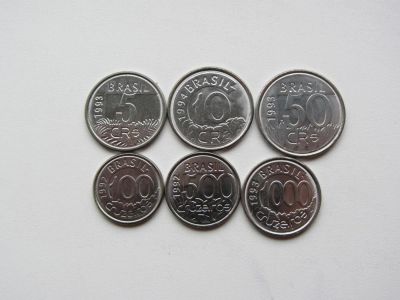 Лот: 6407767. Фото: 1. Бразилия набор из 6 монет 1992-1994... Америка