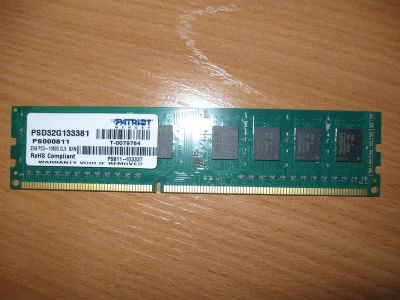 Лот: 4720202. Фото: 1. DDR3 2Gb Patriot (PC3-10600, 1333Mhz... Оперативная память