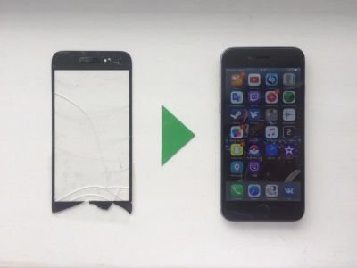 Лот: 8157907. Фото: 1. Замена разбитого стекла на iPhone... Дисплеи, дисплейные модули, тачскрины