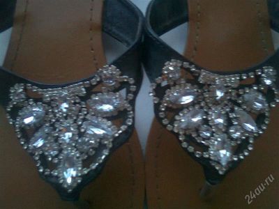 Лот: 2962905. Фото: 1. Красивые сланцы со стразами 38... Шлепанцы, сланцы
