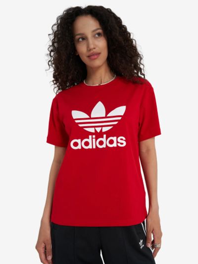 Лот: 22444464. Фото: 1. Футболка женская adidas, Красный. Другое (спортивная одежда)