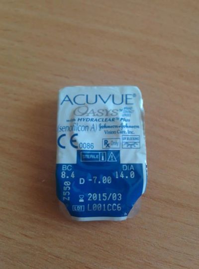 Лот: 5037306. Фото: 1. Acuvue Oasys (гидрогелевые линзы... Контактные линзы