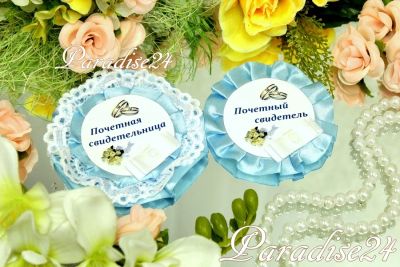 Лот: 4460923. Фото: 1. Значки для свидетелей "Мэлани... Другое (свадебная мода)