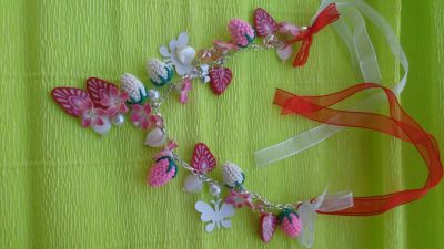 Лот: 4085466. Фото: 1. Колье "Волшебная малинка"Авторская... Бижутерия ручной работы