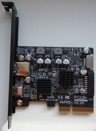 Лот: 25796924. Фото: 1. плата pci-e - USB 3.1 + USB type-c. Платы расширения, контроллеры, доп. порты