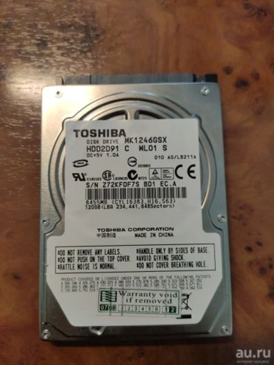 Лот: 16287381. Фото: 1. Жесткий диск HDD 120Gb Toshiba. Жёсткие диски (HDD)