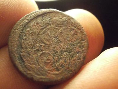 Лот: 12532546. Фото: 1. Редкая денга Елизаветы-1759 года... Россия до 1917 года