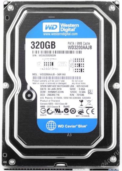 Лот: 7396189. Фото: 1. Жесткий диск IDE 320Gb WD Blue... Жёсткие диски (HDD)