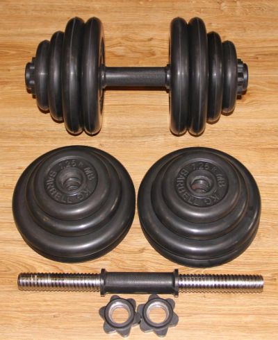 Лот: 3156727. Фото: 1. Гантели обрезиненные (MB Barbell... Штанги, блины