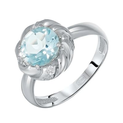 Лот: 23861783. Фото: 1. Кольцо из серебра с топазом и... Кольца, перстни