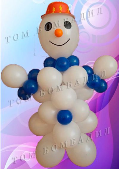 Лот: 3551562. Фото: 1. Снеговик из воздушных шариков... Воздушные шары
