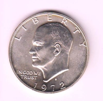 Лот: 11844142. Фото: 1. 1 доллар США серебро 1972г. Америка