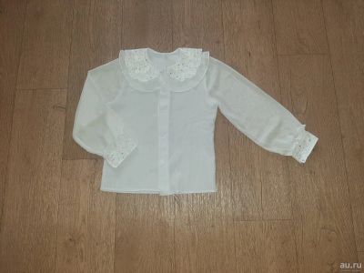 Лот: 18175088. Фото: 1. Блузка нарядная белая на 6 - 8... Рубашки, блузки, водолазки
