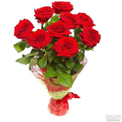 Лот: 13836145. Фото: 1. Лот № 636 Букет из 9 красных роз... Свежие цветы