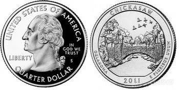 Лот: 1472423. Фото: 1. 25 центов 2011 Парк Чикасо !. Америка