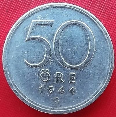 Лот: 2578259. Фото: 1. (№2212/LF) 50 эре 1944 (Швеция... Европа