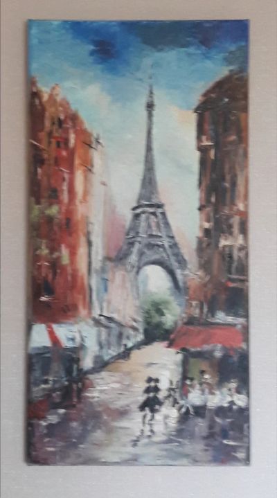 Лот: 16608485. Фото: 1. Картина маслом Париж. Картины, рисунки